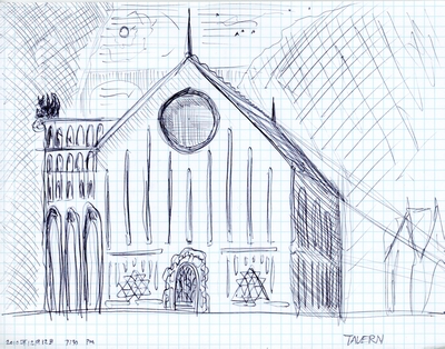 Front elevation of a design for a tavern.