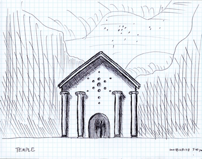 Front elevation of a design for a temple.