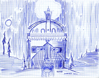 Front elevation of a design for a tomb.